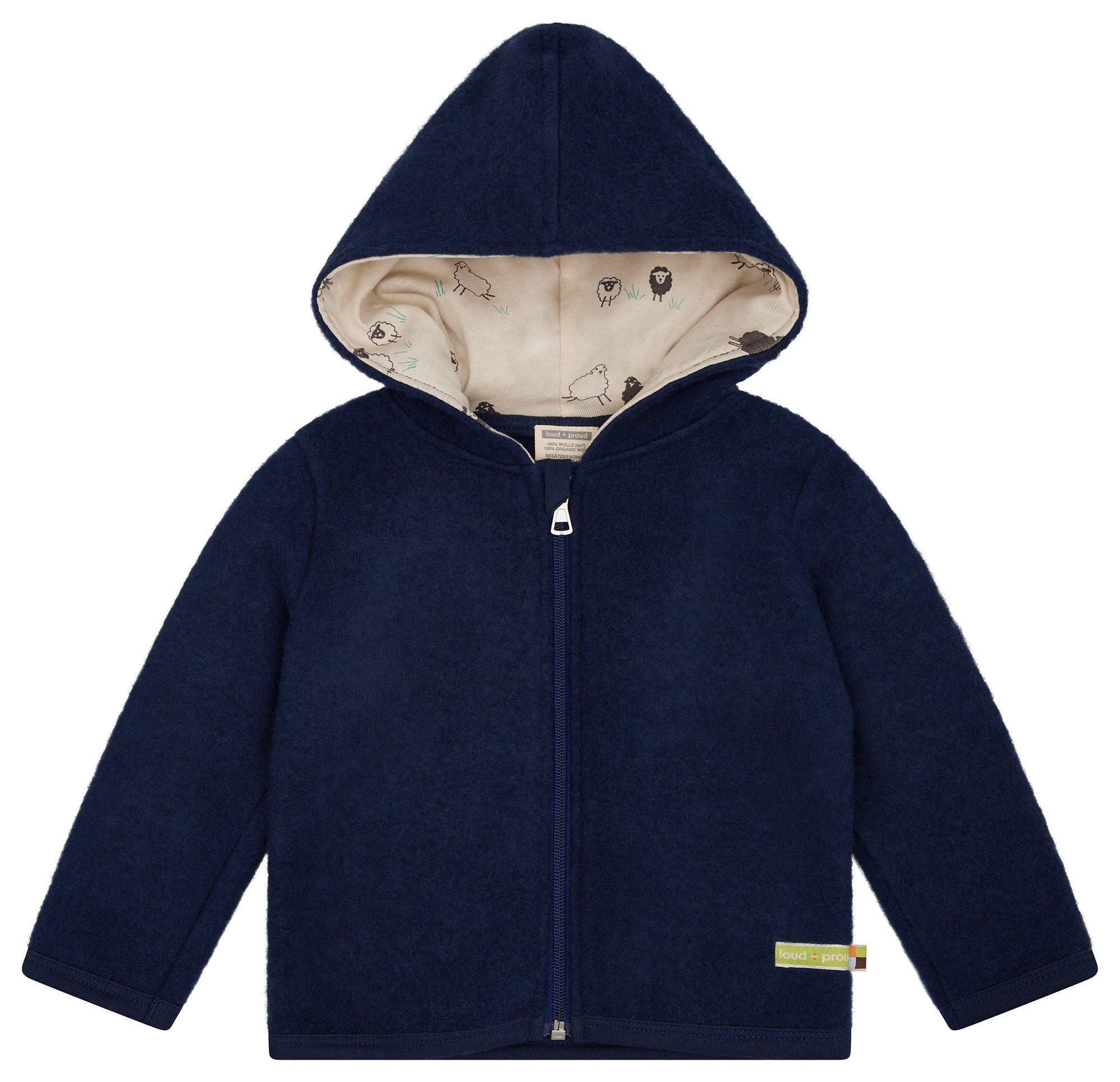 loud + proud Kapuzenfleecejacke aus Wollfleece