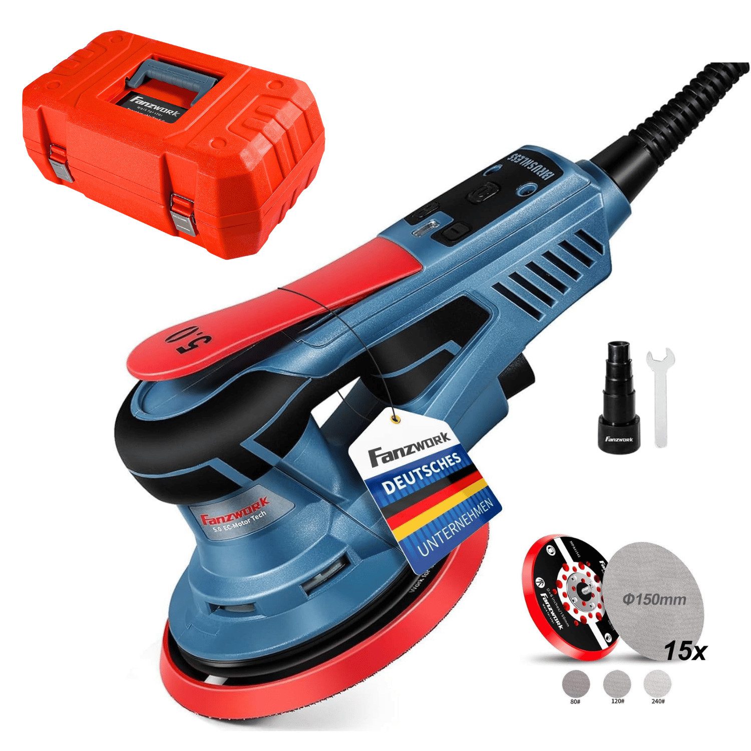 Fanzwork Exzenterschleifer 350W bürstenloser EC-Motor mit günstig online kaufen