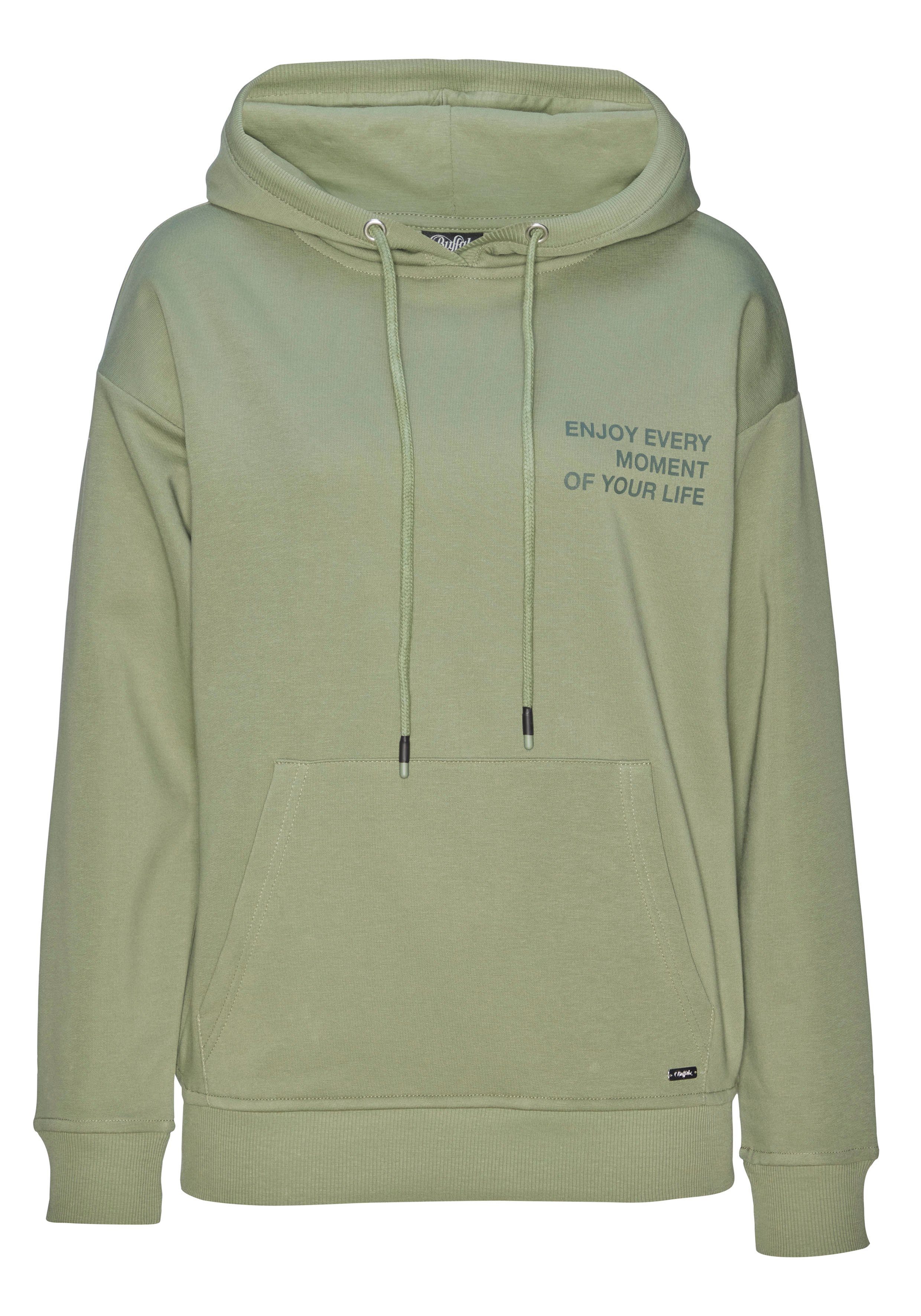 Buffalo Hoodie mit Statement Druck, Loungeanzug