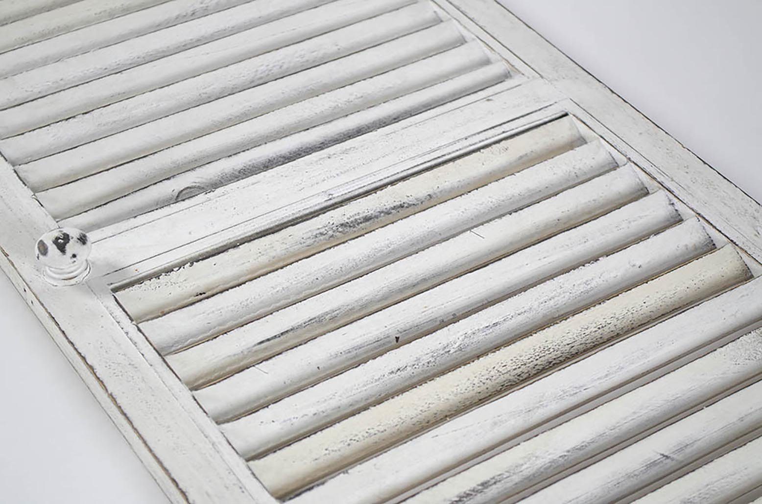 Kobolo Dekoobjekt Deko-Fensterladen white vintage - 35x90 cm, aus Holz