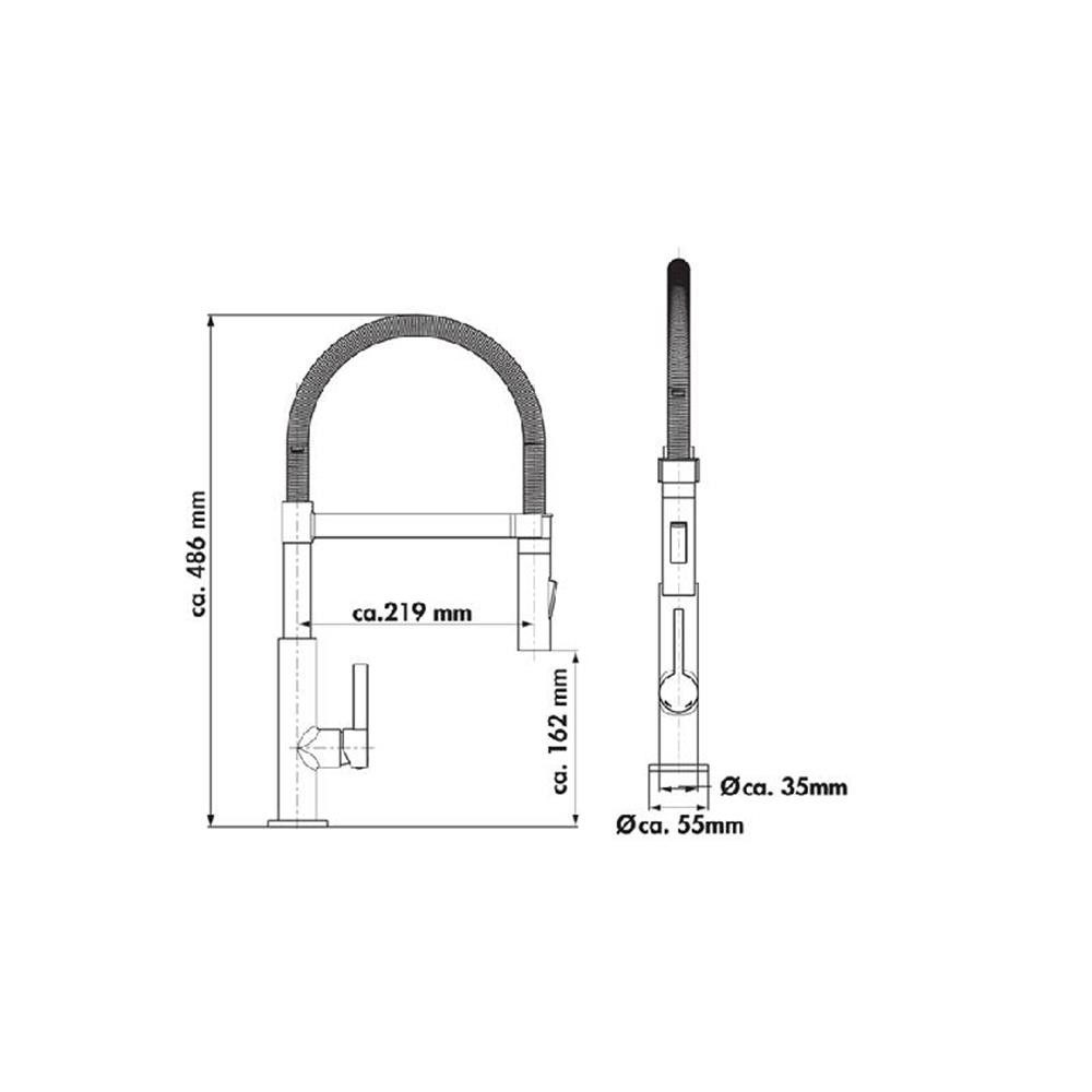Naber Küchenarmatur LINEA Drive 6, schwarz matt, Hochdruck
