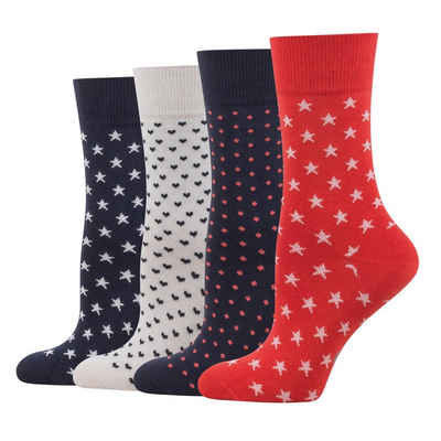 TOM TAILOR Socken 97173X545042 Socken-Geschenk-Set für Damen 4er Pack Strümpfe als Weihnachtsgeschenk zum Nikolaus