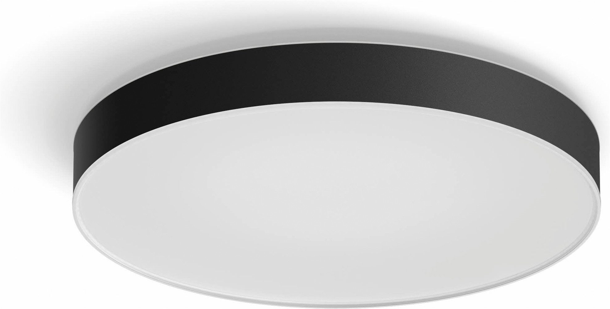 Philips Hue LED Deckenleuchte White Ambiance Enrave XL, 4750lm, schwarz, Abschaltautomatik, Bluetooth, CCT - über Fernbedienung, Dimmer, Dimmfunktion, Einschlafhilfe, Farbsteuerung, Farbwechsel, Fernbedienung, Infrarot inkl., Memory, nach Trennung vom Netz, Nachtlichtfunktion, Smart Home, Timerfunktion, Weckerfunktion, dimmbar über Fernbedienung, mehrere Helligkeitsstufen, LED fest integriert, warmweiß - kaltweiß, App- & Sprachsteuerung, Smart Home, versch. Weißtöne, Dimmschalter