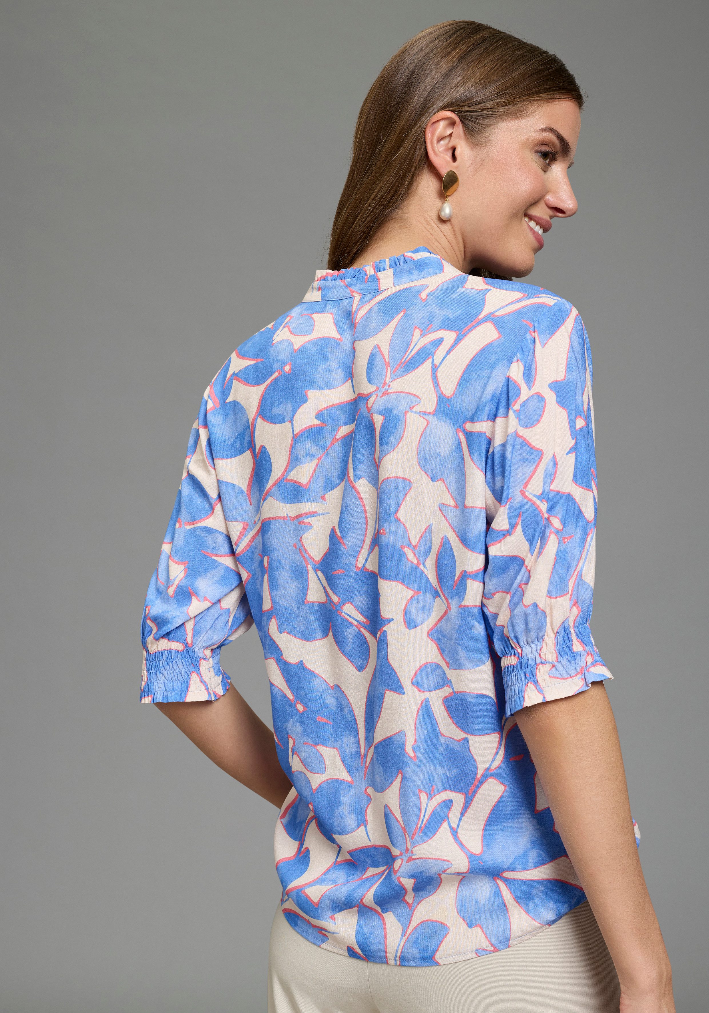 Laura Scott Druckbluse bedruckte Bluse, femininer Stil, leichtes Webmaterial, aus Viskose