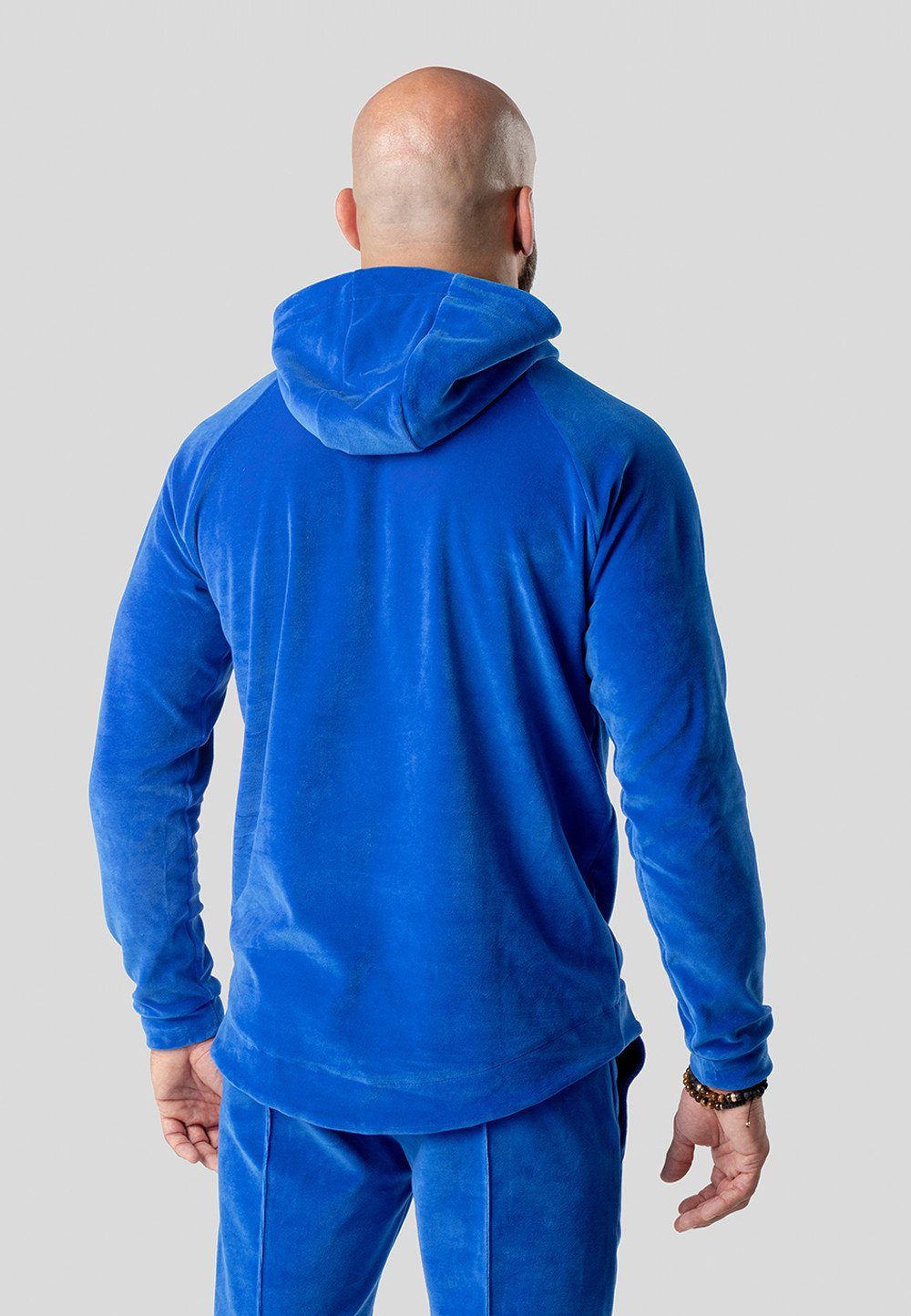 AMIGOS aus Hoodie in TRES sportlichem Hoodie Velour Blau Stil, Homewear