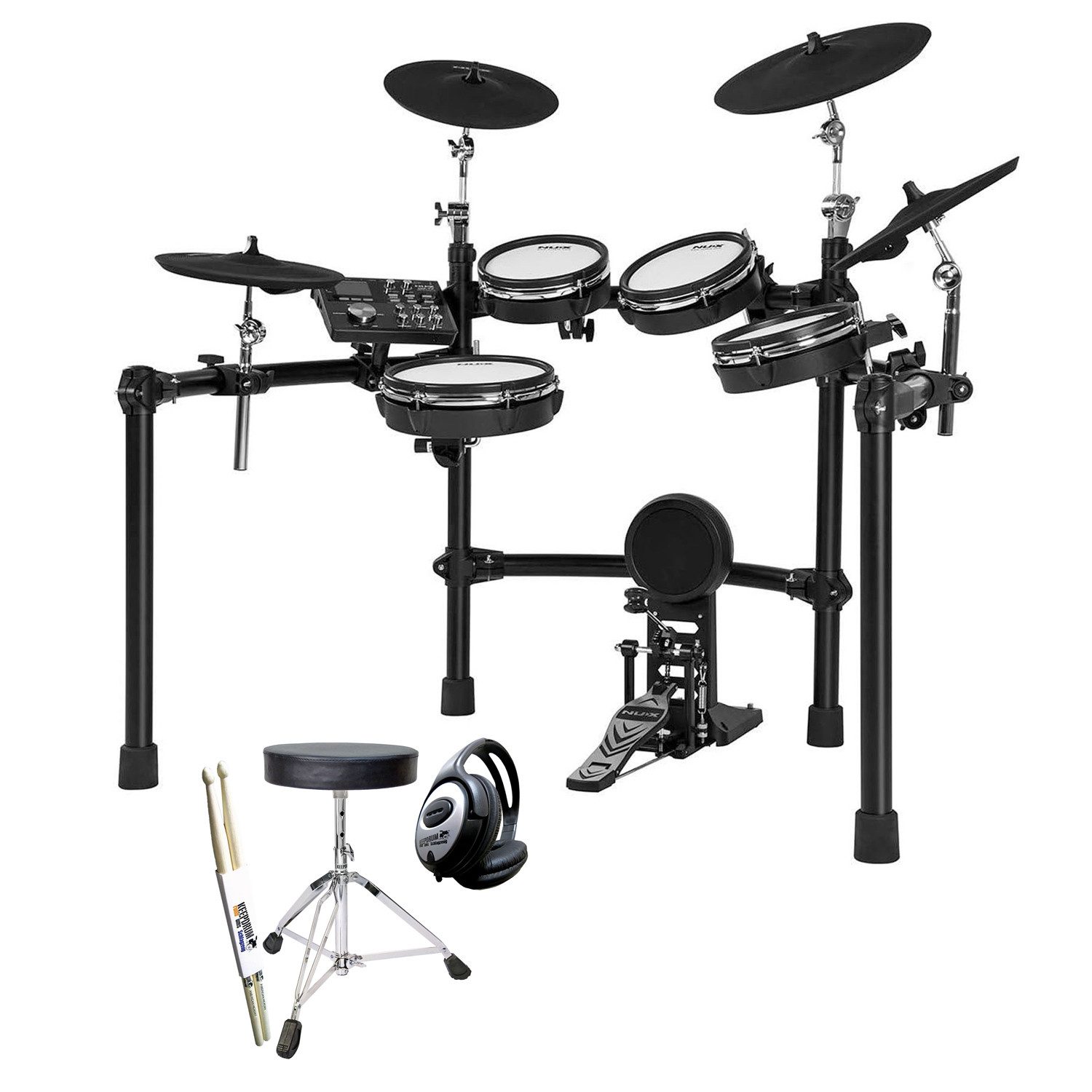 E-Drum Nux E-Drum DM-7X Schlagzeug mit Zubehör-Set
