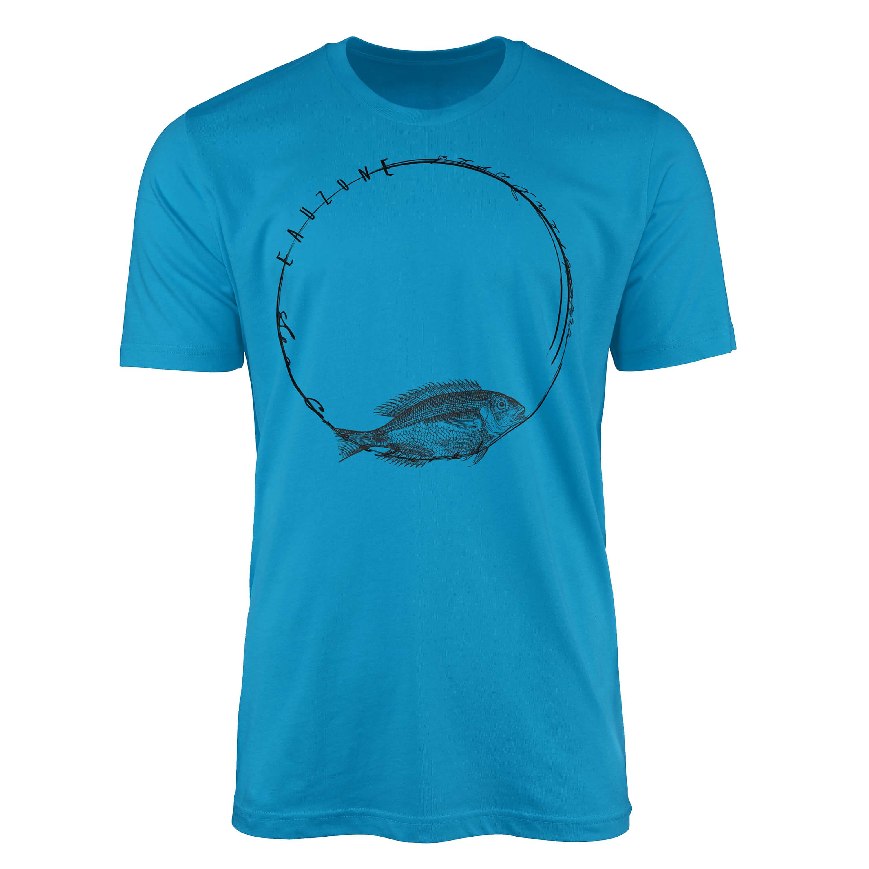 Sinus Art T-Shirt T-Shirt Tiefsee Fische - Serie: Sea Creatures, feine Struktur und sportlicher Schnitt / Sea 037 Atoll
