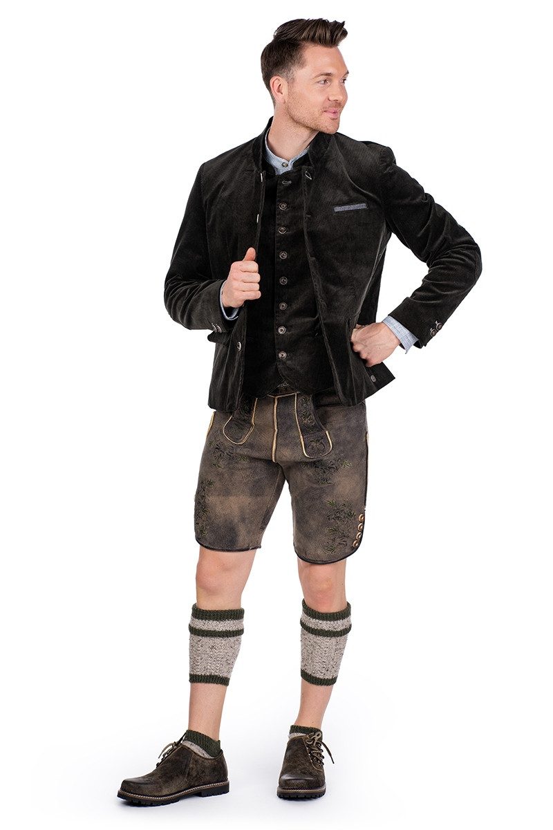 Spieth & Wensky Trachtenjanker Cordjanker - EKIM - oliv