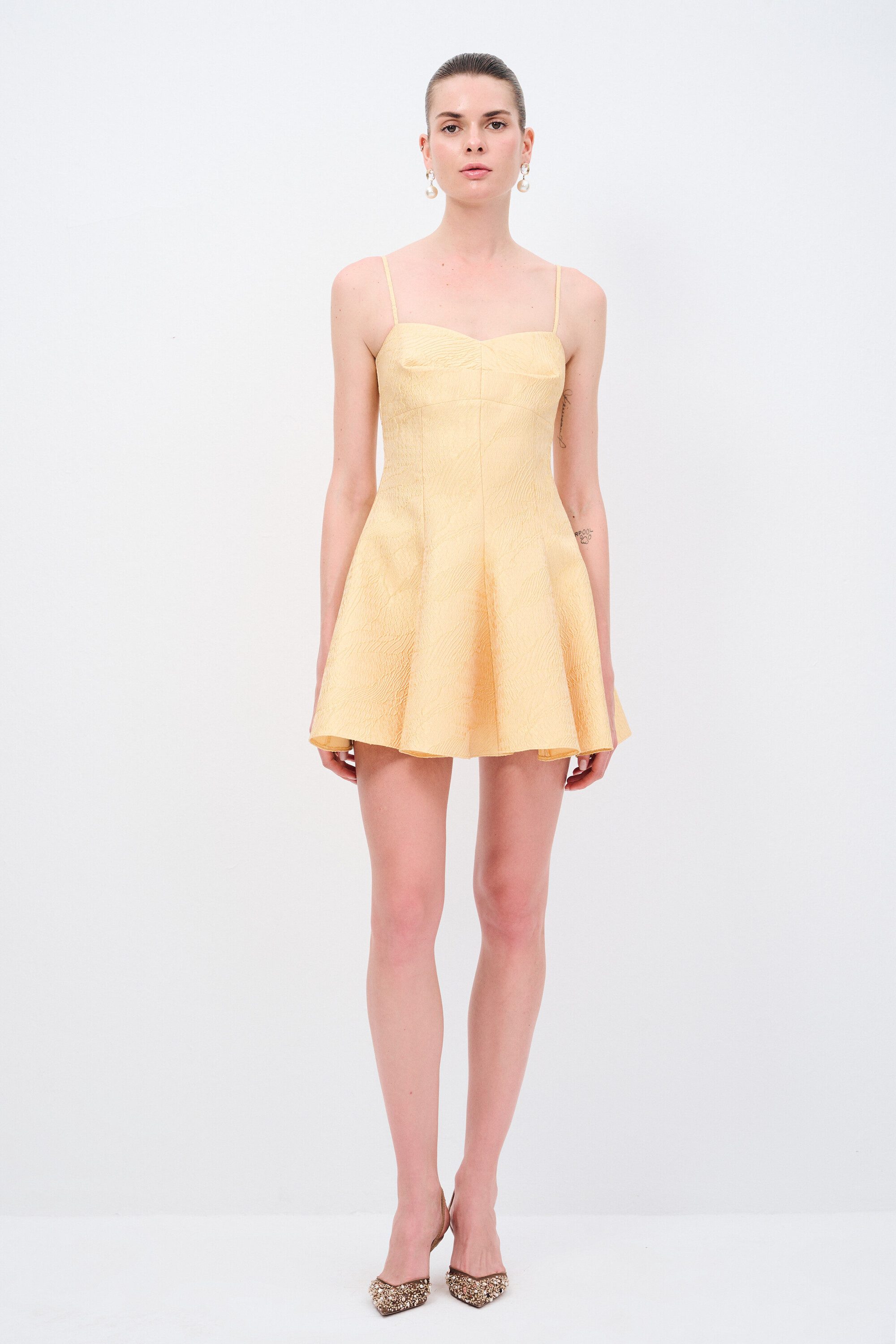 adL Abendkleid Minikleid mit Spaghettiträgern und ausgestelltem Rock – Bild 2 von 5