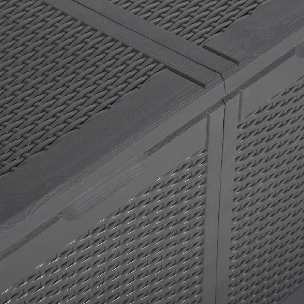 vidaXL Auflagenbox NA Kissentruhe Auflagenbox 180 L Schwarz witterungsbeständig Kunststof