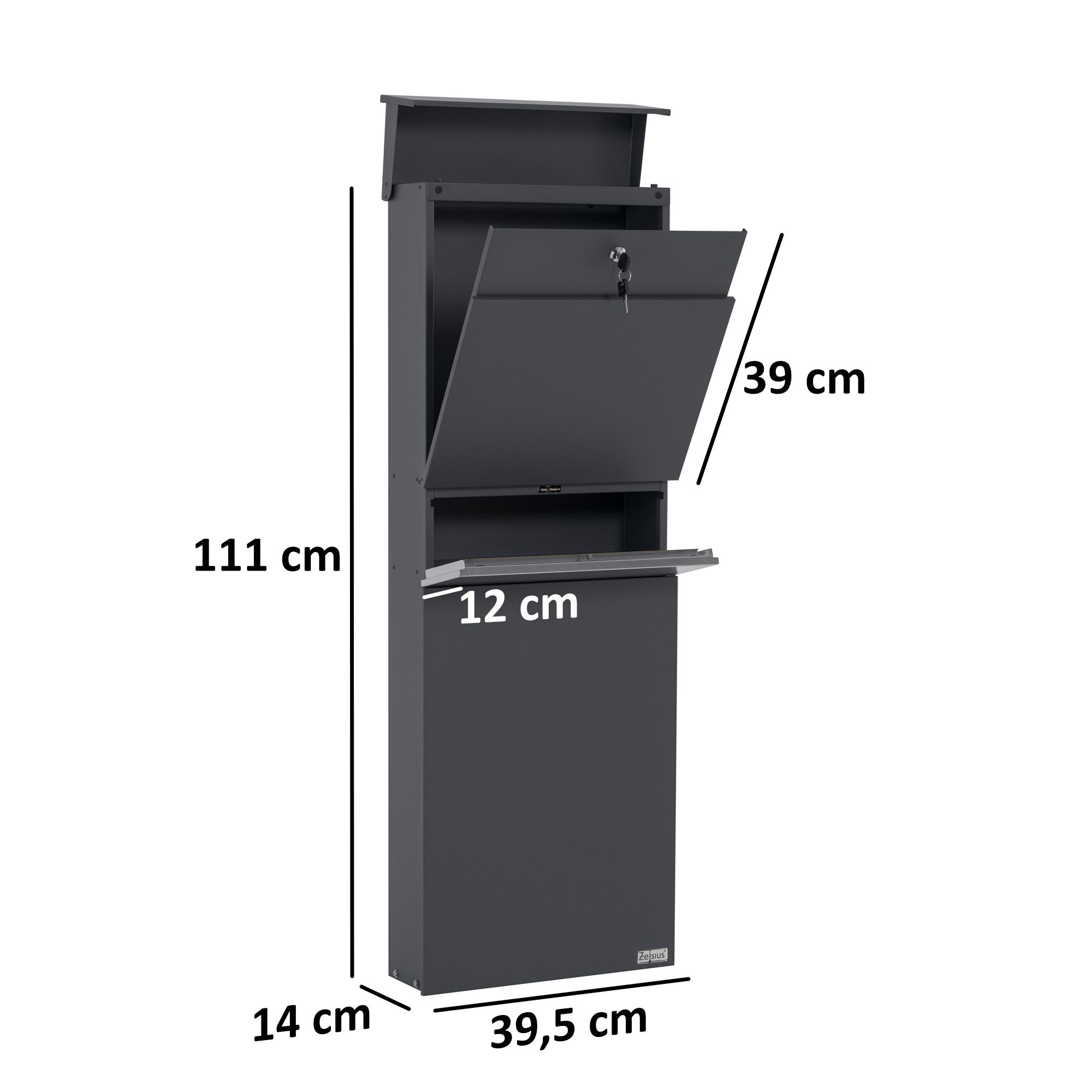 Zelsius Standbriefkasten Briefkasten mit Zeitungsfach aus günstig online kaufen