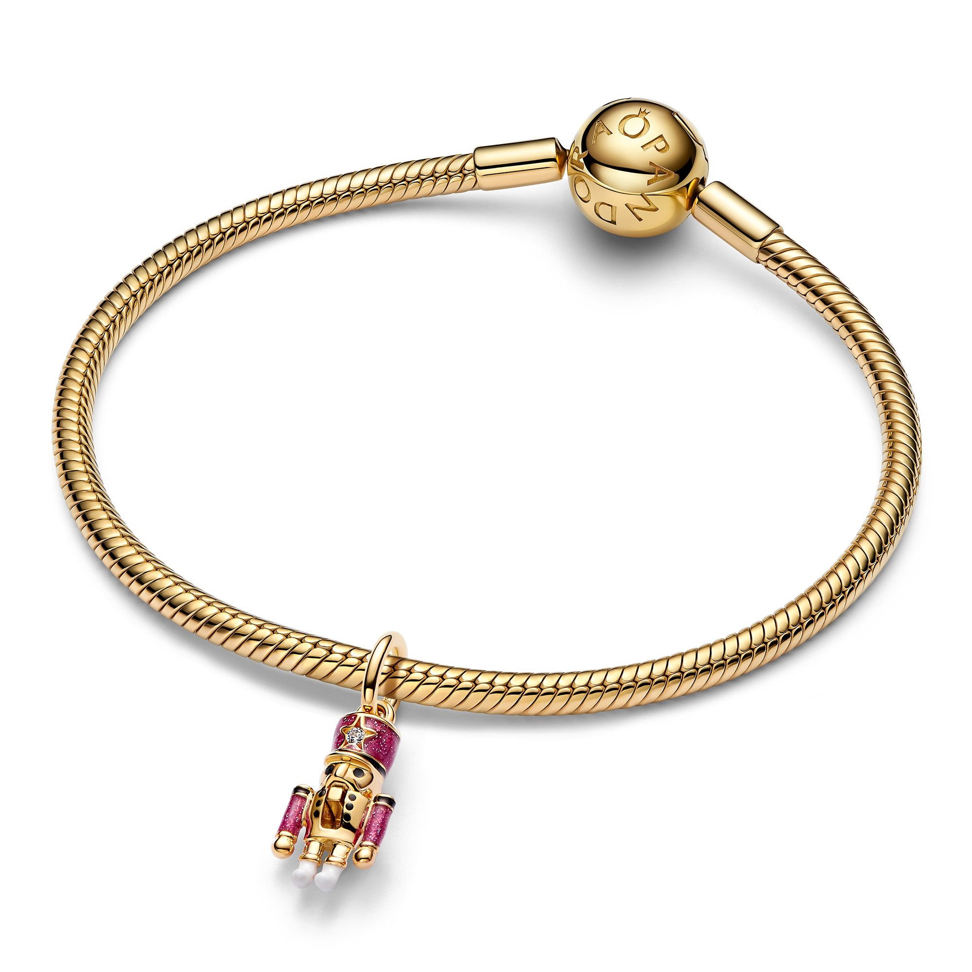 Pandora Kettenanhänger Charm-Beweglicher Nussknacker Goldfarben