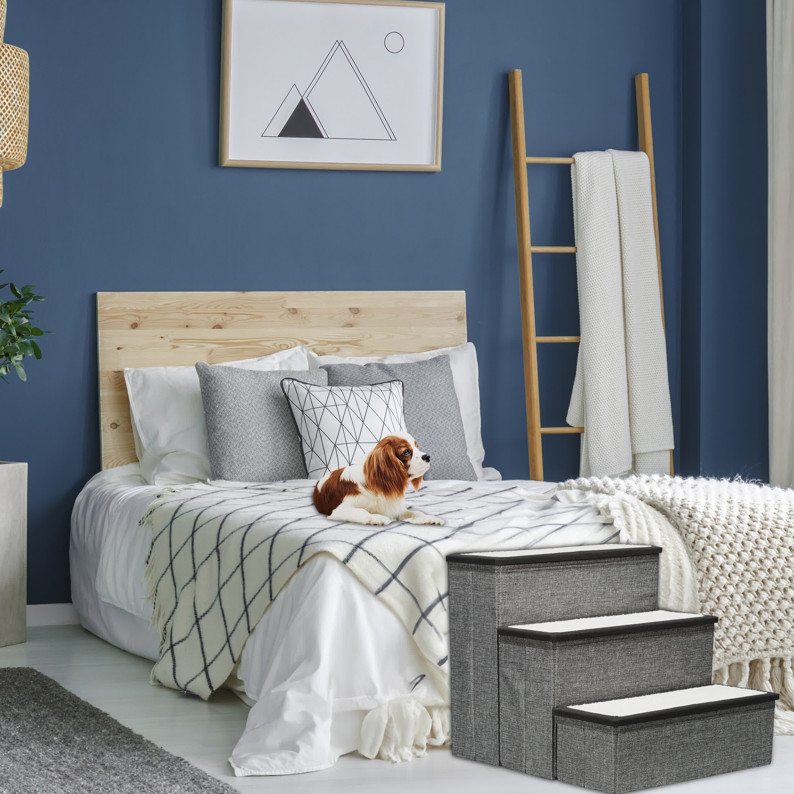relaxdays Haustiertreppe Faltbare Hundetreppe 3 Stufen günstig online kaufen