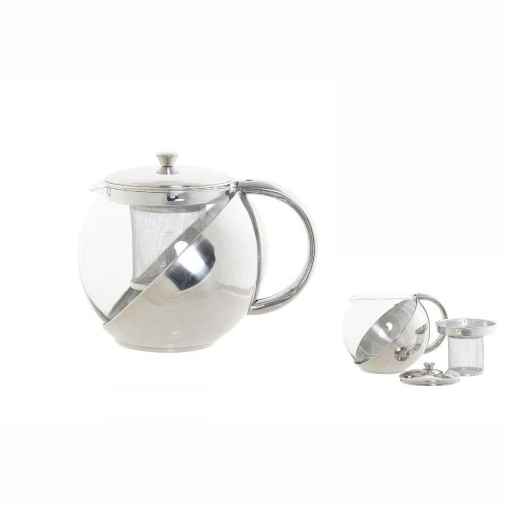 Angebot machen DKD Home Decor Teekanne Silber 1100 Decor Home Teekanne Glas Edelstahl ml DKD