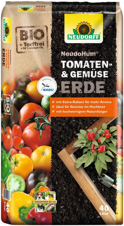 Neudorff Bio-Erde NeudoHum Tomaten- & Gemüse Erde Palette Bio-Qualität, mit Biodünger, 40 Liter