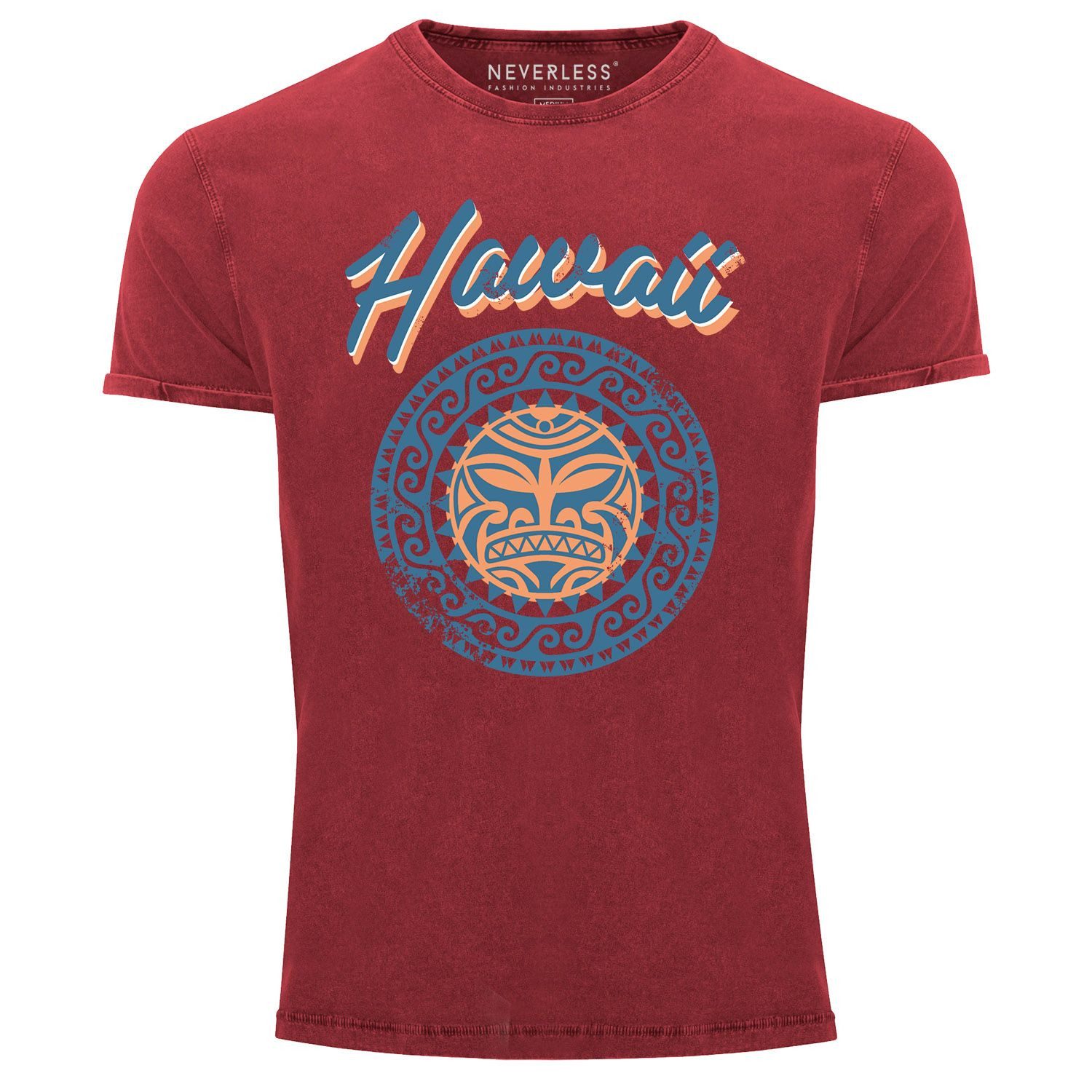 Neverless Print-Shirt Herren T-Shirt Hawaii Tattoo günstig online kaufen