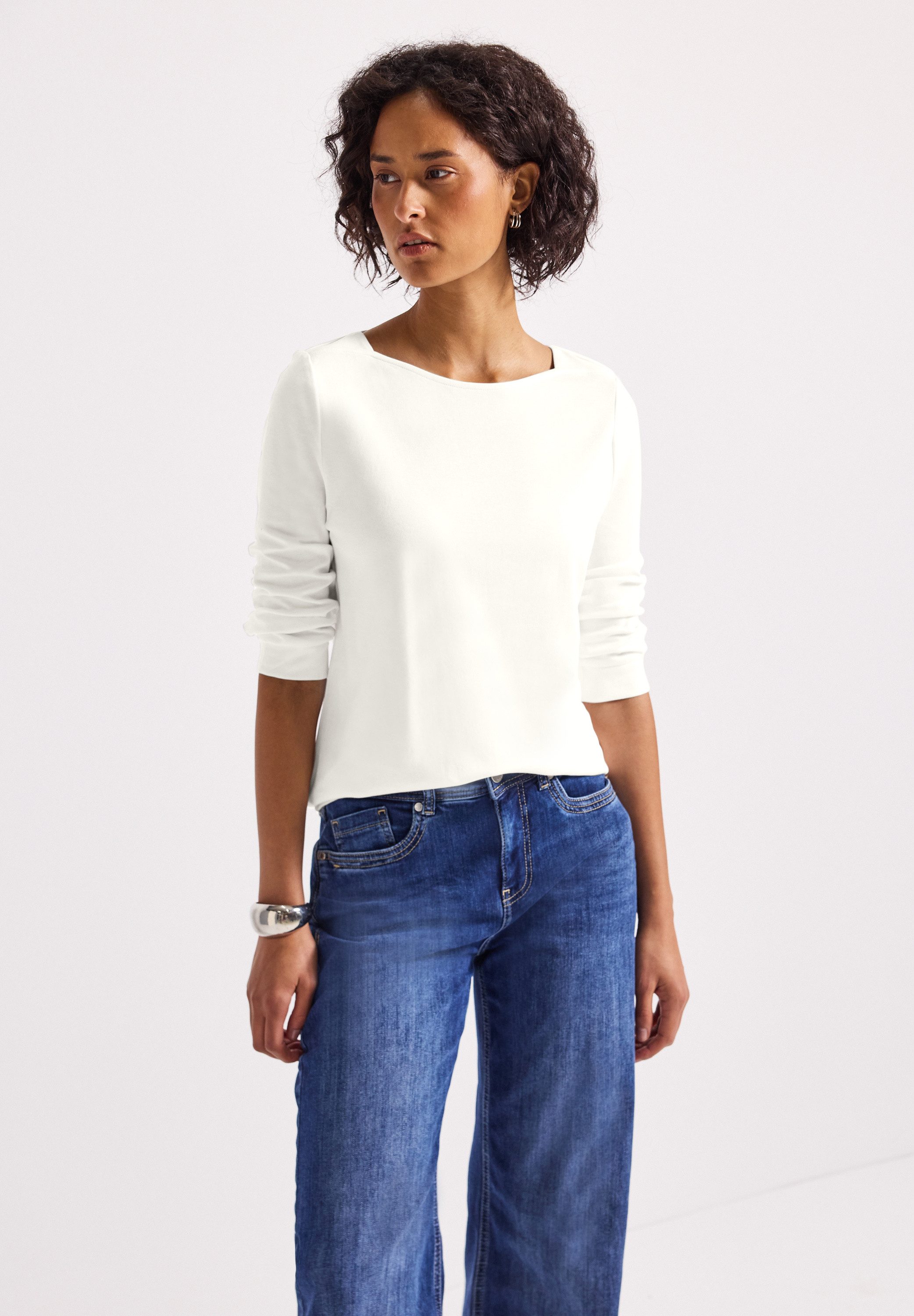 STREET ONE 3/4-Arm-Shirt U-Boot-Ausschnitt und 3/4-Ärmel günstig online kaufen