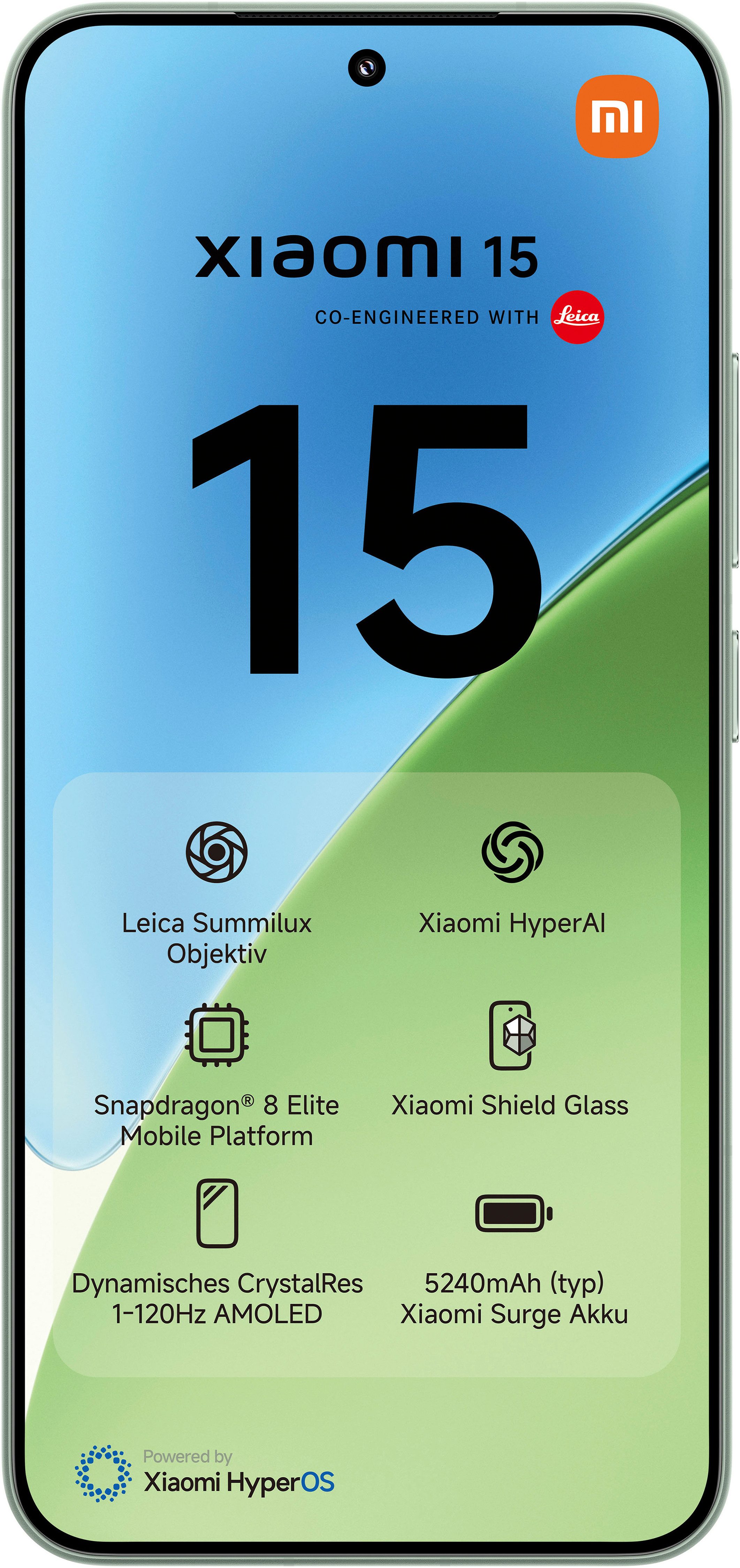Xiaomi 15 12+512GB Smartphone (16,15 cm/6,36 Zoll, 512 GB Speicherplatz, 50 MP Kamera)