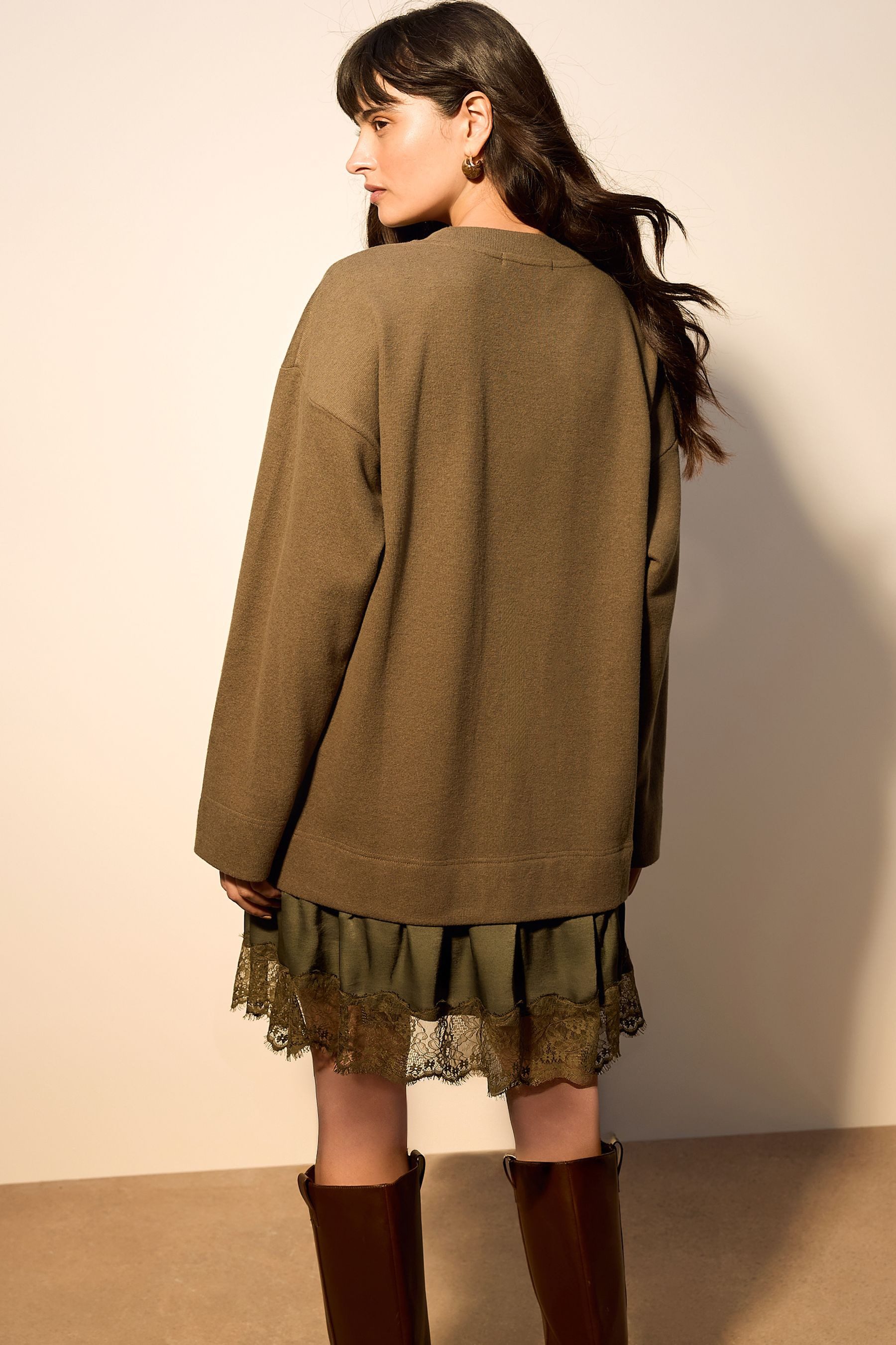 Next 2-in-1-Kleid 2-in-1 Pullover-Spitzerock mit weichem Griff (1-tlg) günstig online kaufen