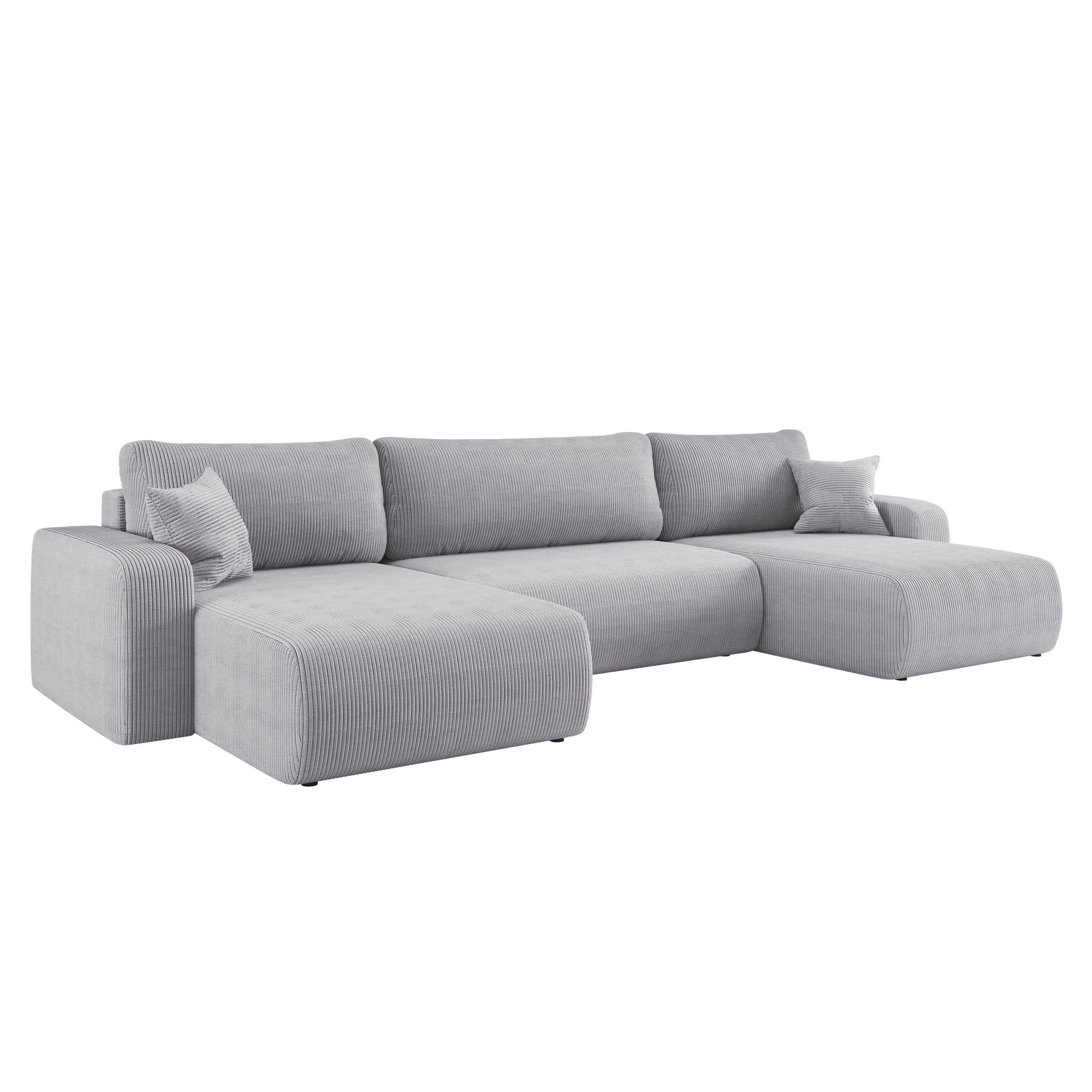 Kaiser Möbel Ecksofa mit schlaffunktion und bettkasten,U-form, MILANO Poso und Quelle, komfortabler Schaumstoff, viele Farben, Schlaffunktion, Bettkasten