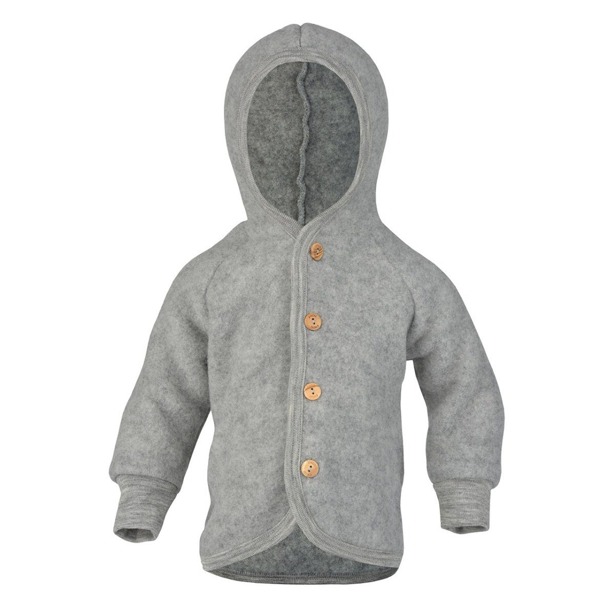 Engel Naturtextilien Walkjacke (1-St) Baby Fleece Jacke mit Kapuze aus Bio Schurwolle