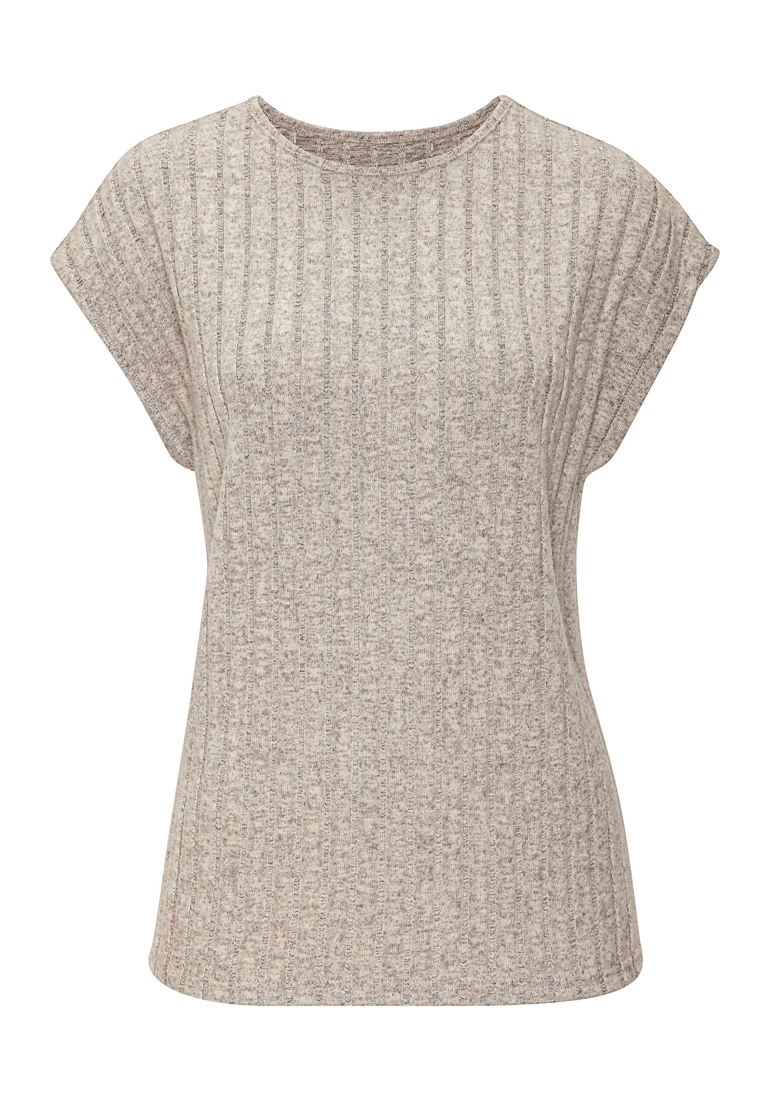 Vivance by Lascana Kurzarmshirt aus kuscheliger Rippware mit flauschigem Griff kuscheliges T-Shirt, Rippshirt aus weicher Jerseyware, lässig. € 19,99