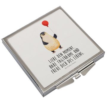 Mr. & Mrs. Panda Kosmetikspiegel Pinguin Luftballon - Weiß - Geschenk, Geschenkidee, Kind, Glück, Kirm (1-St), Magisch verziert