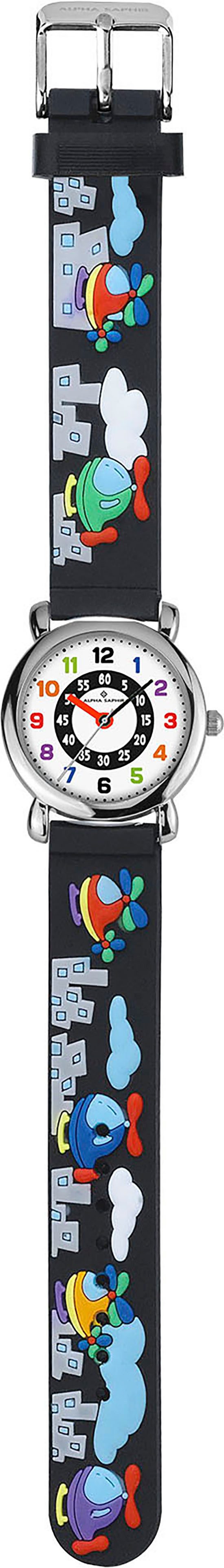 ALPHA SAPHIR Quarzuhr 394B, Armbanduhr, Kinderuhr, analog, ideal auch als Geschenk