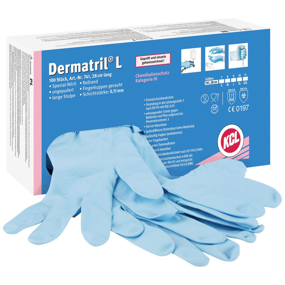 Einweghandschuhe KCL Dermatril L 741 074111081C 100 St. Einweghandschuh Größe (Handsch