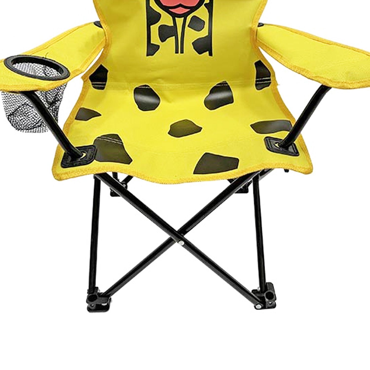 Mojawo Klappstuhl Kinder Anglersessel Gelb mit Getränkehalter und Tasche Motiv Giraffe – Bild 5 von 5