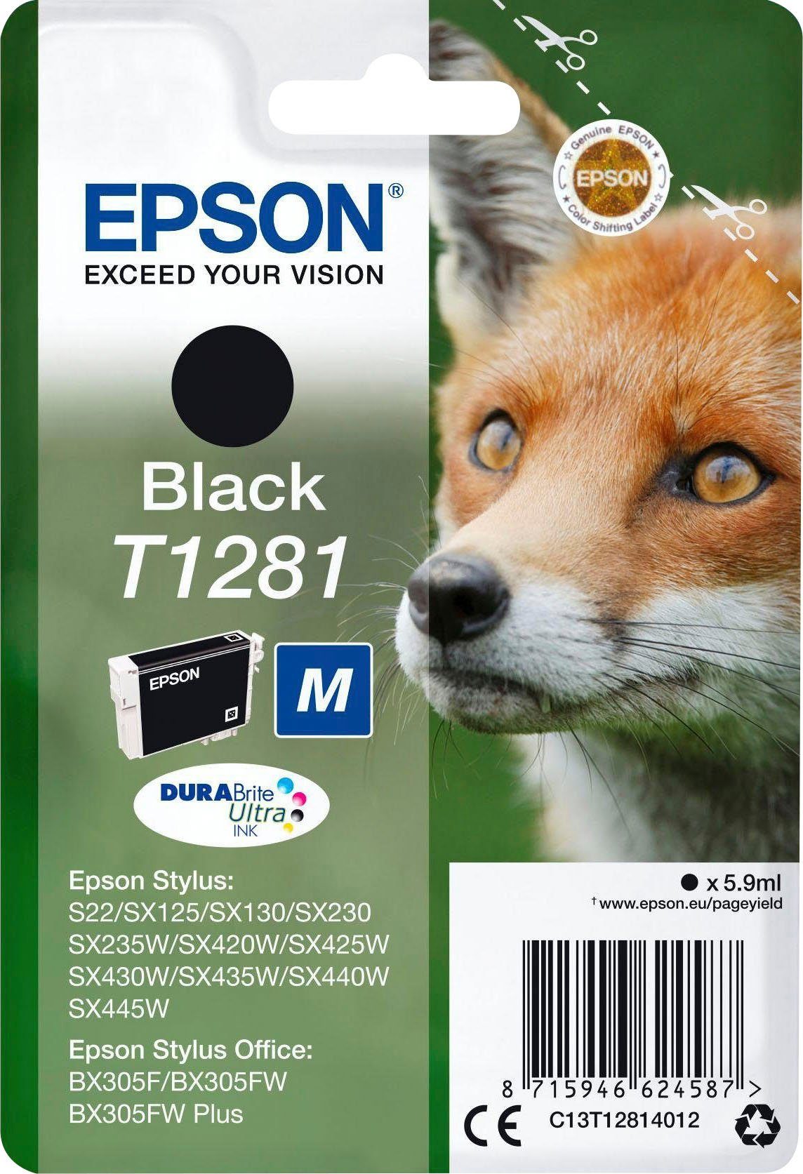 Epson T1281 Tintenpatrone (original Druckerpatrone T1281 schwarz)