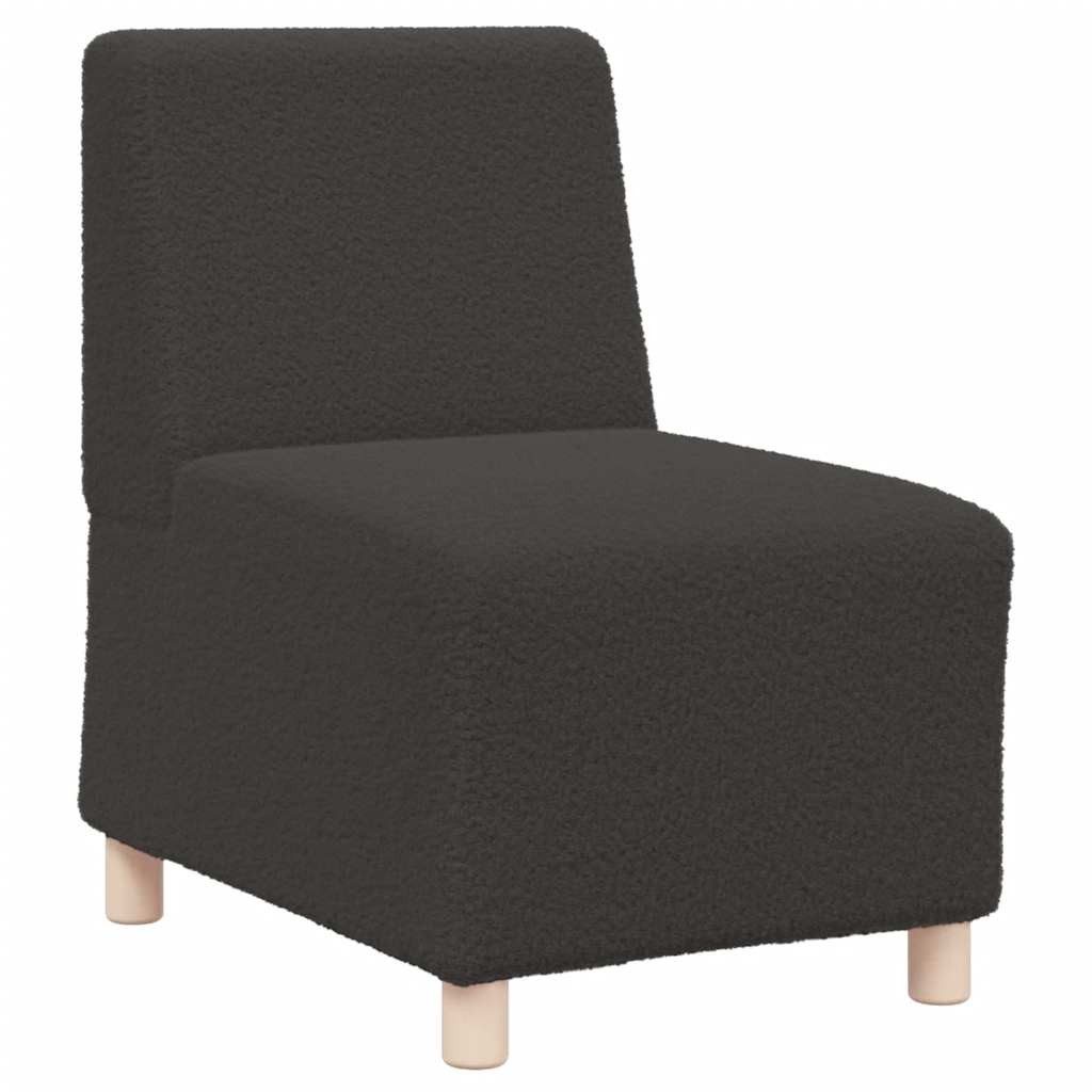 vidaXL Sofa Modulares Sofa ohne Armlehnen Dunkelgrau 55 cm Gelockter Wollstoff, 1 Teile