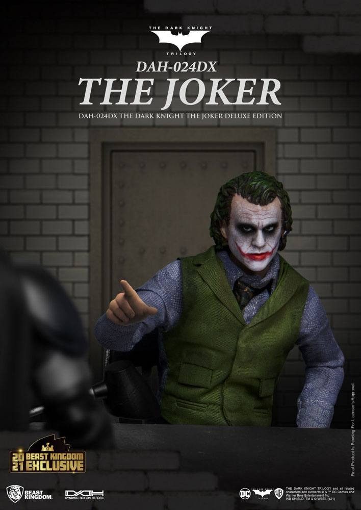 Beast Kingdom Toys Actionfigur Batman The Dark Knight 1/9 The Joker Deluxe Version 21 cm