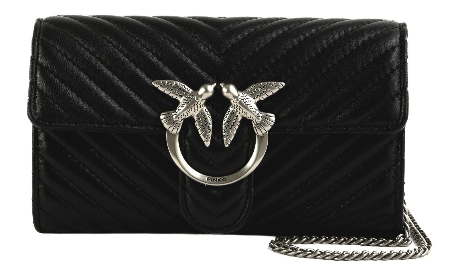 PINKO Umhängetasche Mini Icon Wallet C Nappa Chevron, aus echtem Schafsleder