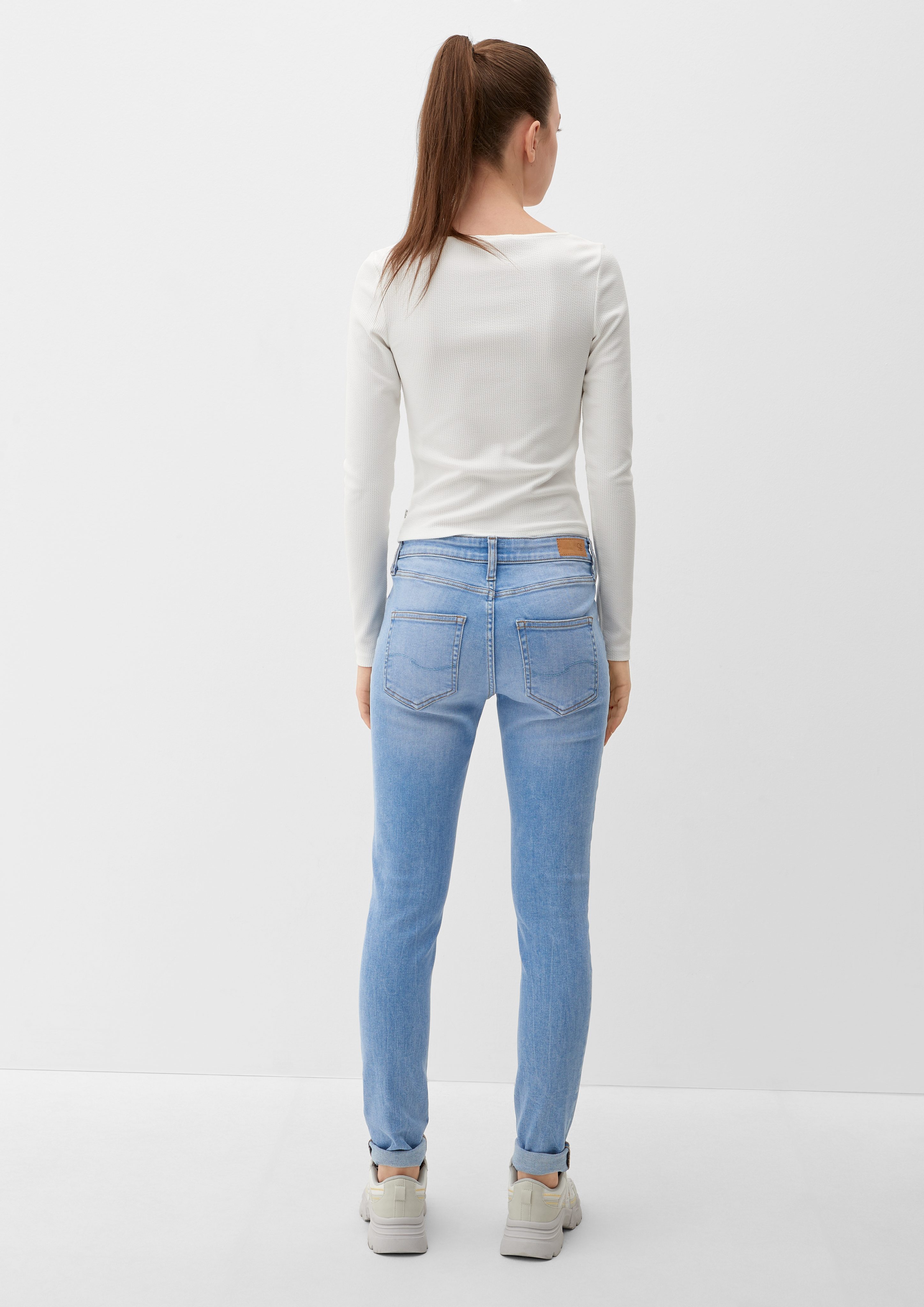 Jeans Leg Logo QS Stoffhose Waschung, / Skinny Fit Mid Rise / Sadie / Skinny