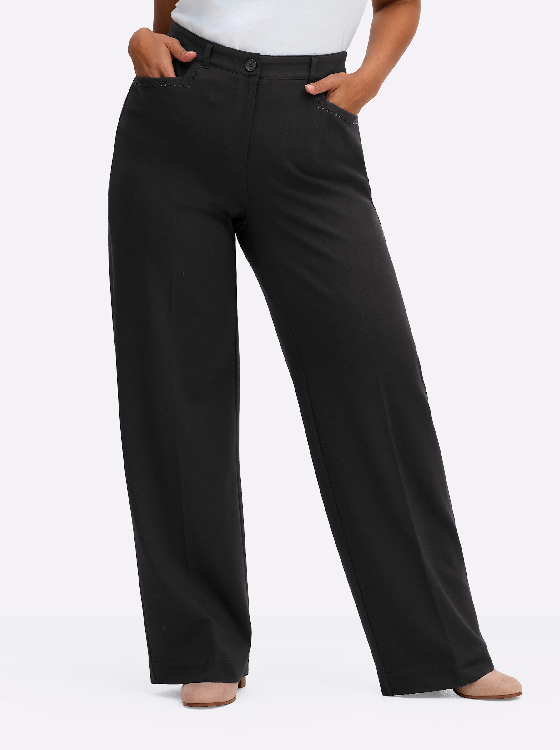 Sheego Jerseyhose Jerseyhose Innenbeinlänge ca. 80 günstig online kaufen