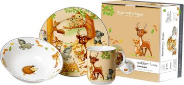Ritzenhoff & Breker Kindergeschirr-Set Waldtiere (3-tlg), 1 Personen, Porzellan, in dekorativer Geschenkverpackung
