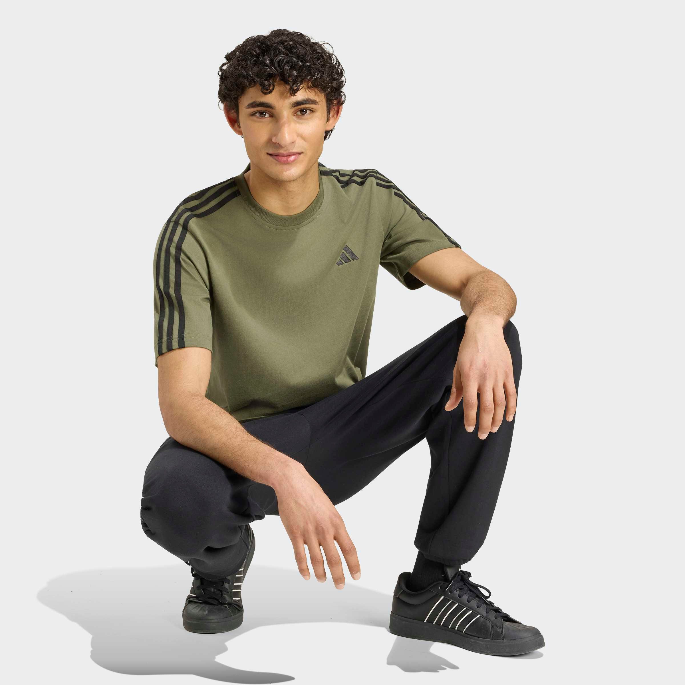 adidas Sportswear T-Shirt ESSENTIALS 3-STREIFEN, SINGLE JERSEY, BRANDING LINKE SCHULTER – Bild 5 von 5