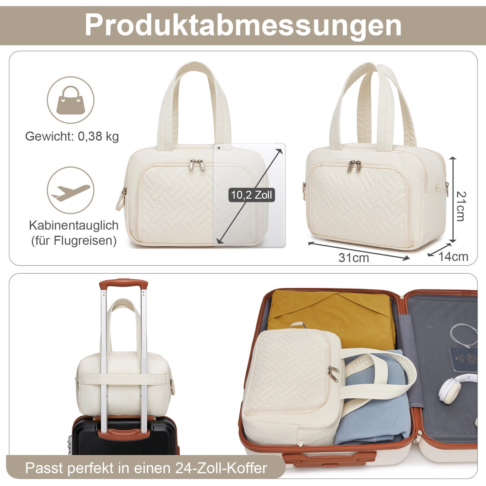 KONO Kulturbeutel Damen – Große Reise Kosmetiktasche mit großer Öffnung