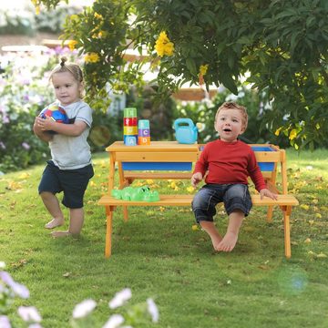 relaxdays Kindersitzgruppe Kindersitzgruppe Holz für Garten