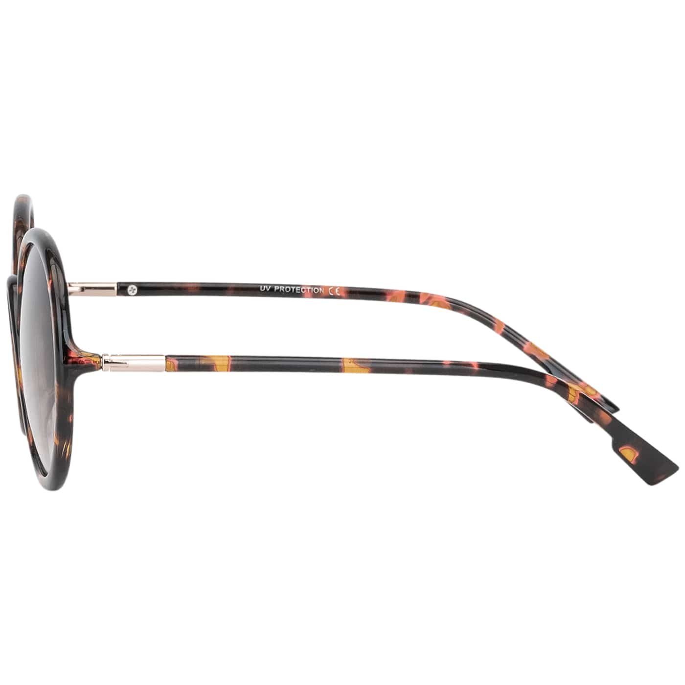 violette, Rundglas schwarzen Braun-Leopard Sonnenbrille Eyewear Damen und BEZLIT (1-St) Sonnenbrille blau Linsen mit Designer