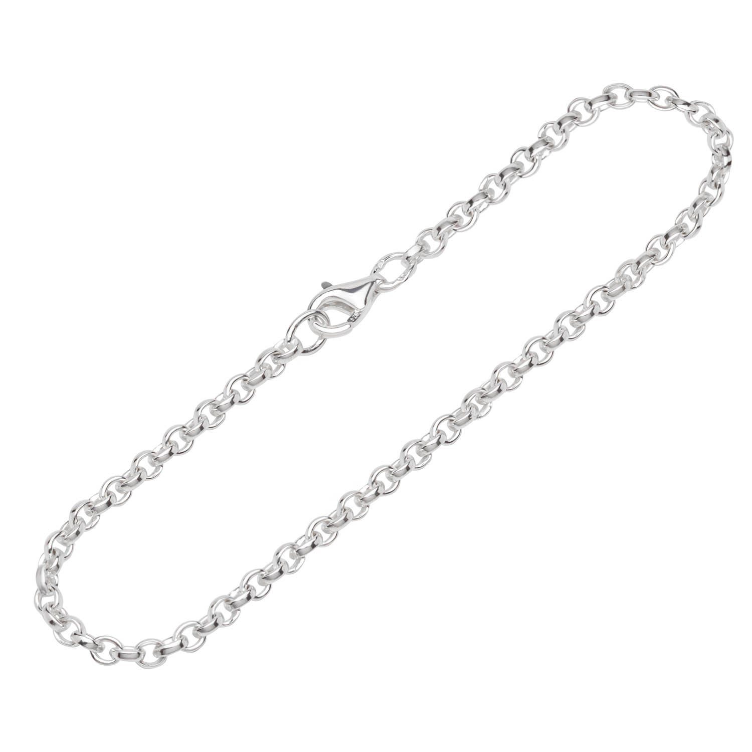 NKlaus Silberarmband Armband 925 Sterling Silber 19cm Erbskette oval Da (1 Stück), Made in Germany