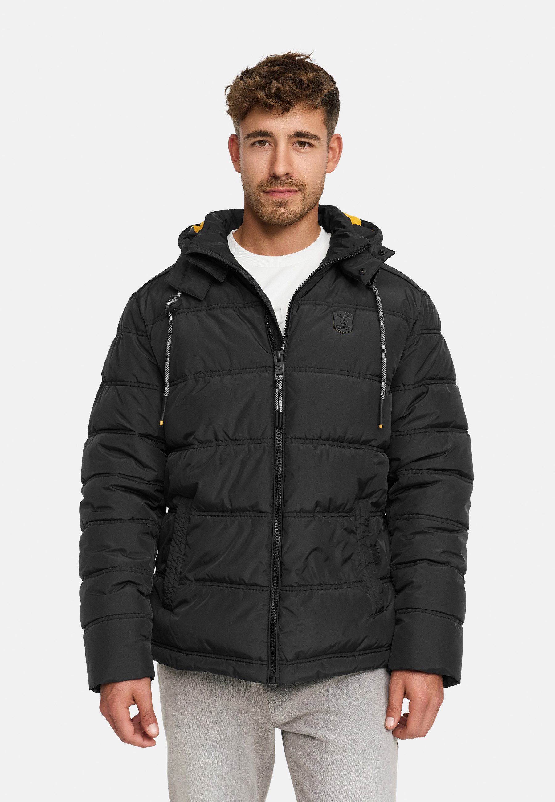 Indicode Winterjacke INCoolios Warme Herren Steppjacke mit Kapuze