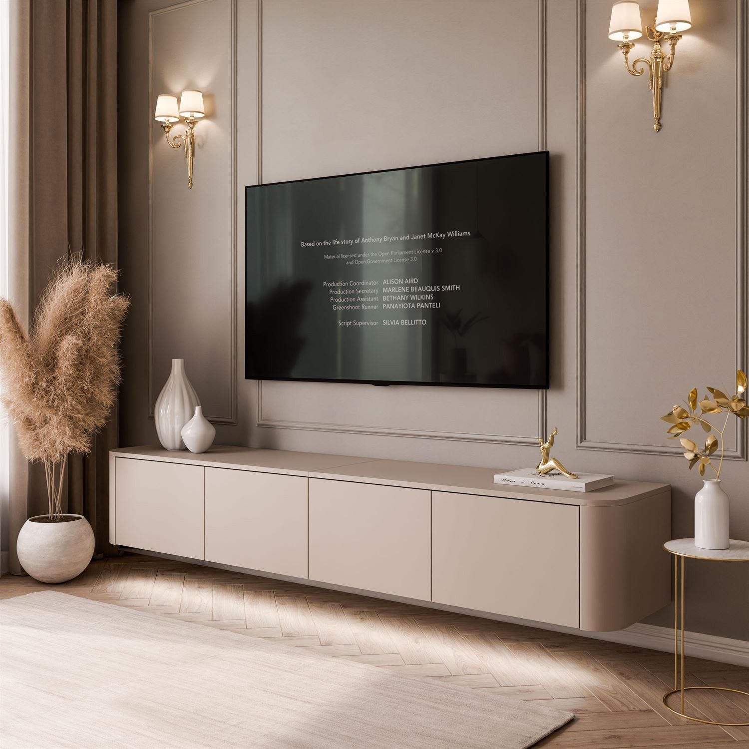 Lookway TV-Schrank CELESTE TV-Hängeschrank mit LED-Beleuchtung (mit LED Beleuchtung) Breite: 200 cm