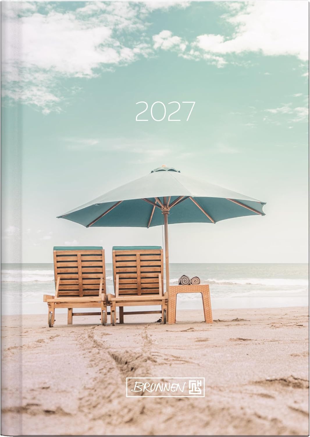 BRUNNEN Taschenkalender BRUNNEN 1073115027 Taschenkalender Mod. 731 2027 "Sunbeds" A6, Papier