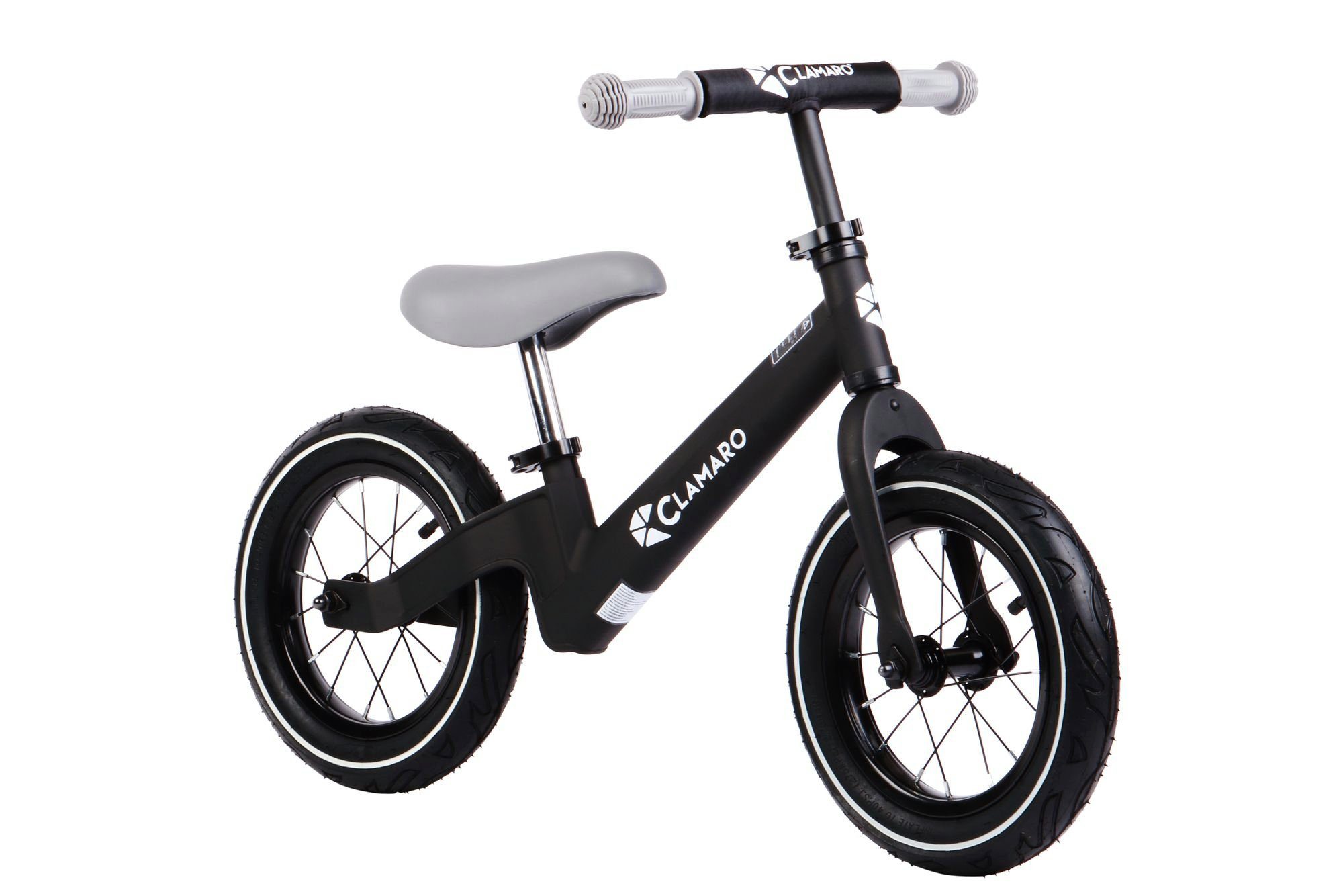 Clamaro 12 Laufrad Zoll Fahrrad Luftbereifung mit Clamaro Zoll, 12 Kinder Laufrad Grau Kinderlaufrad Roadstar
