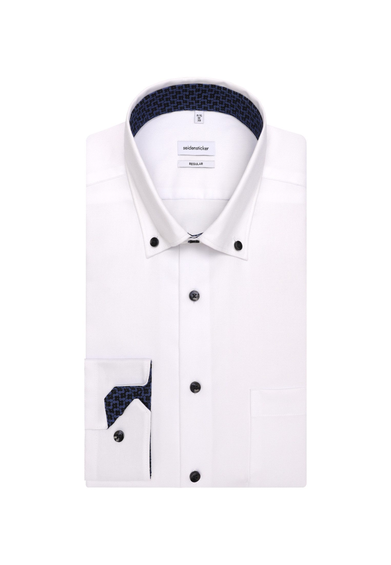 seidensticker Businesshemd Schwarze Rose Regular 1/1 Button-Down-Kragen Uni