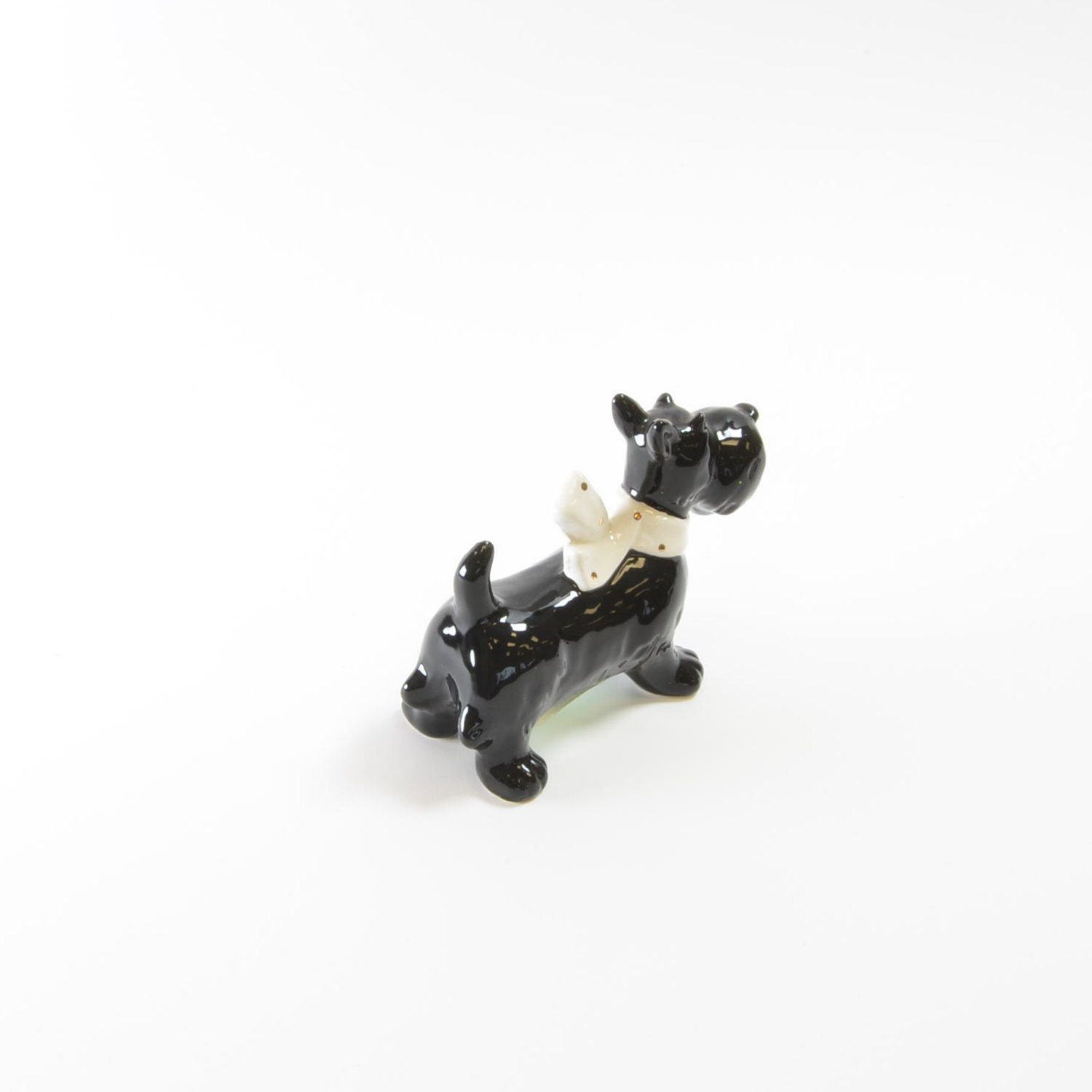 schwarz Dekofigur Schnauzer Halsband EXNER Hund H Keramik 8 mit Dekofigur weißen cm