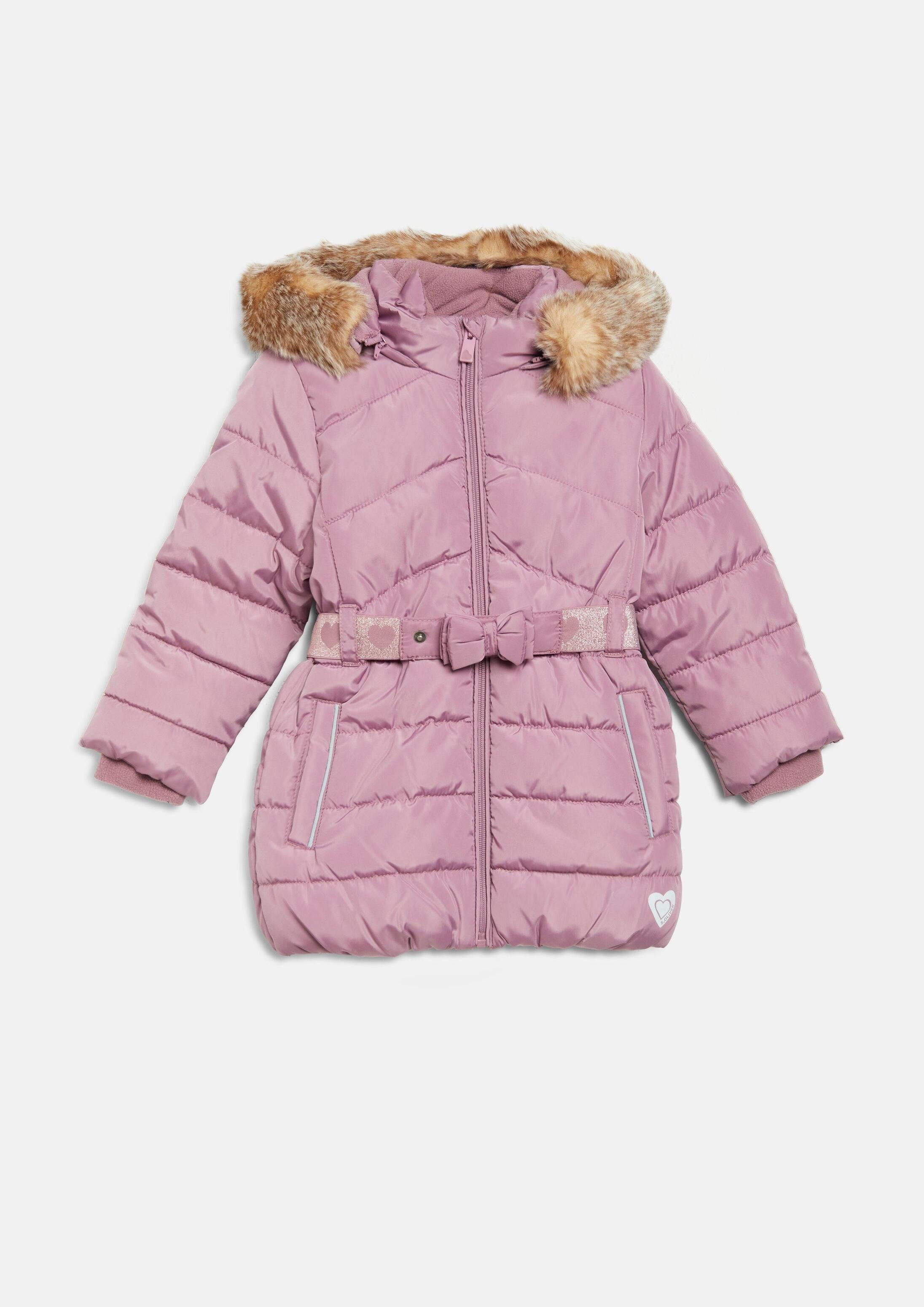 s.Oliver Winterjacke Outdoor-Mantel Wetterfester Steppmantel mit abnehmbarer Kapuze