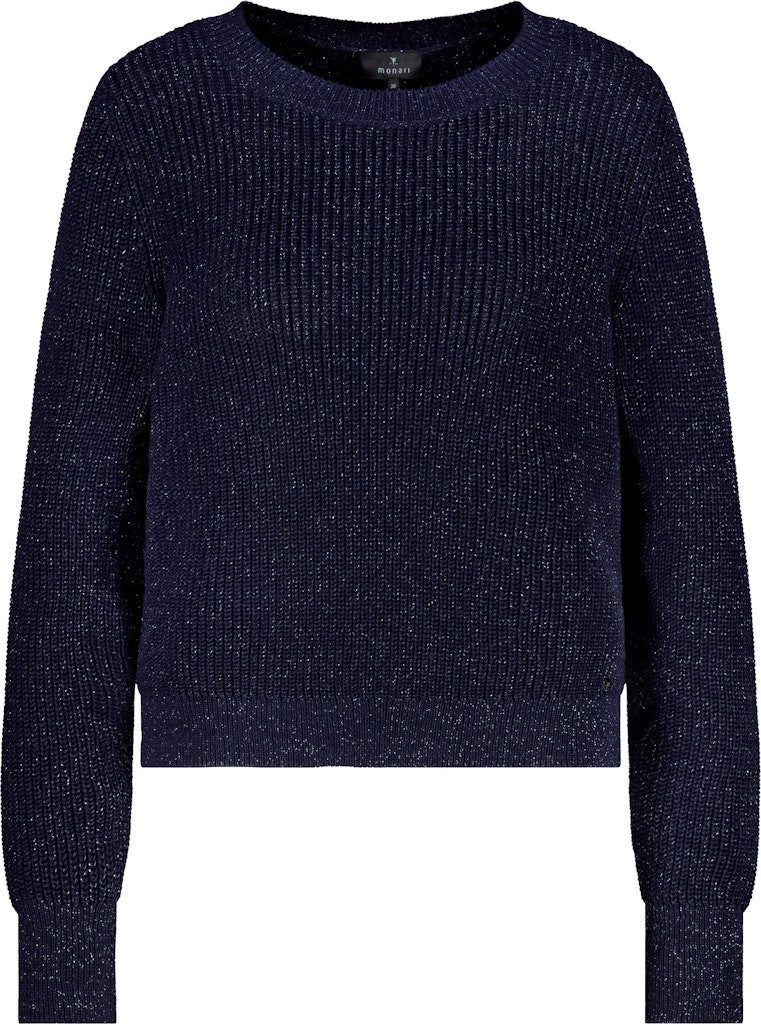 Monari Rundhalspullover 809134 Dezenter Lurex-Schimmer für edle Effekte günstig online kaufen